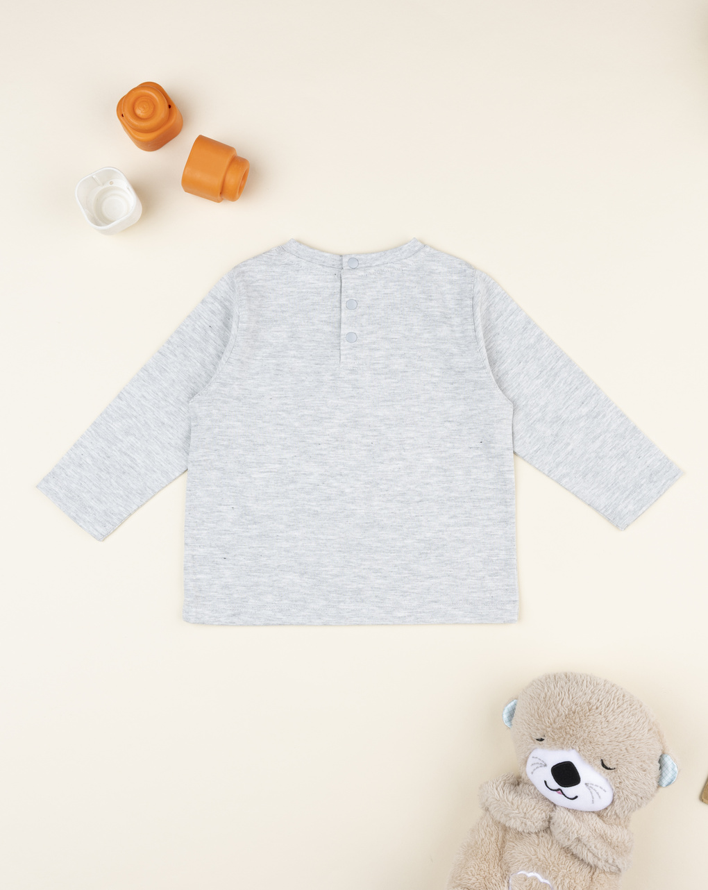 T-shirt bimbo grigia orsetto