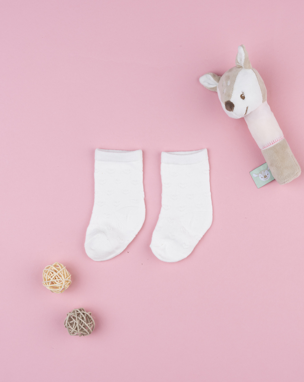 Gambaletto bianco bimba cuori