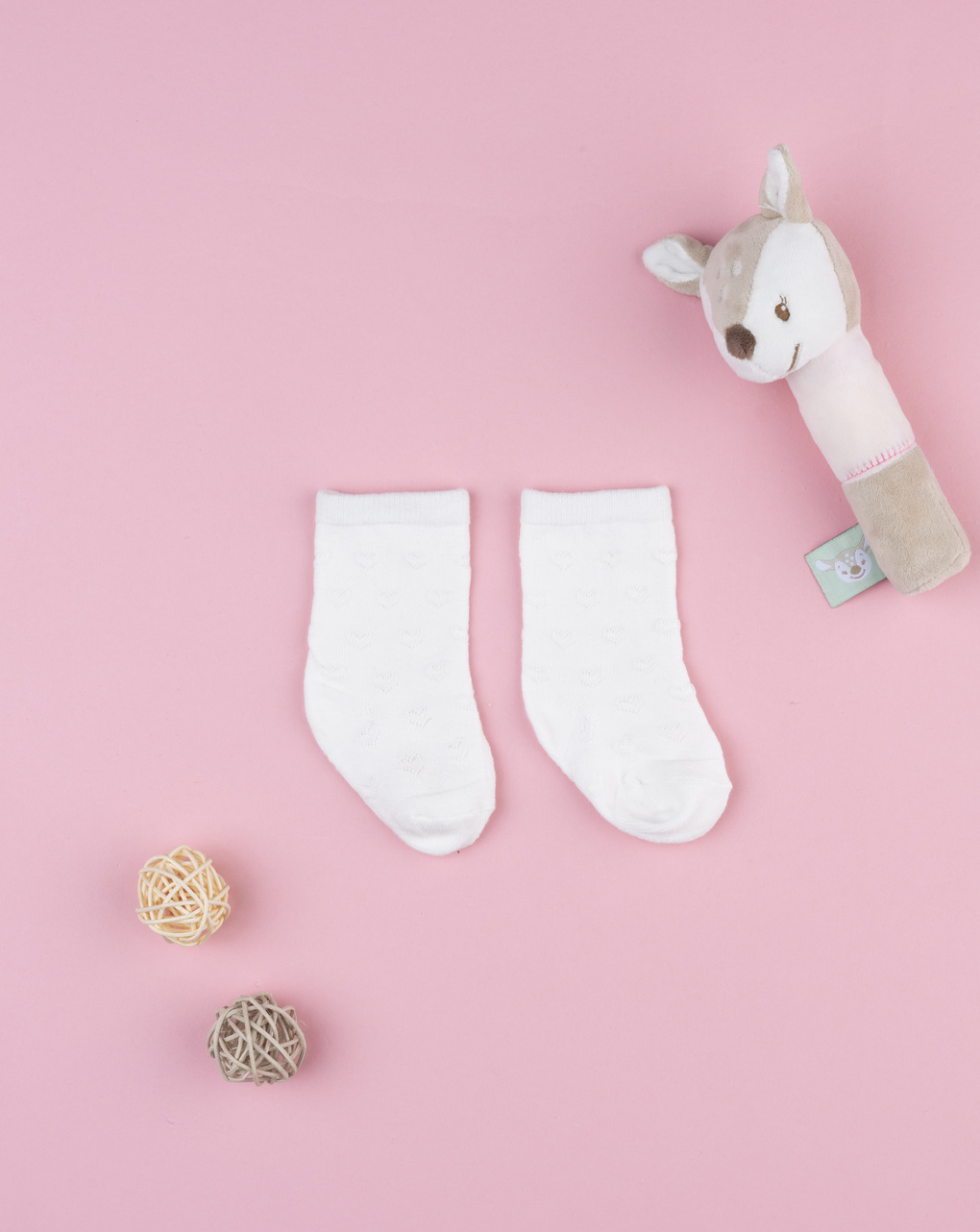 Gambaletto bianco bimba cuori