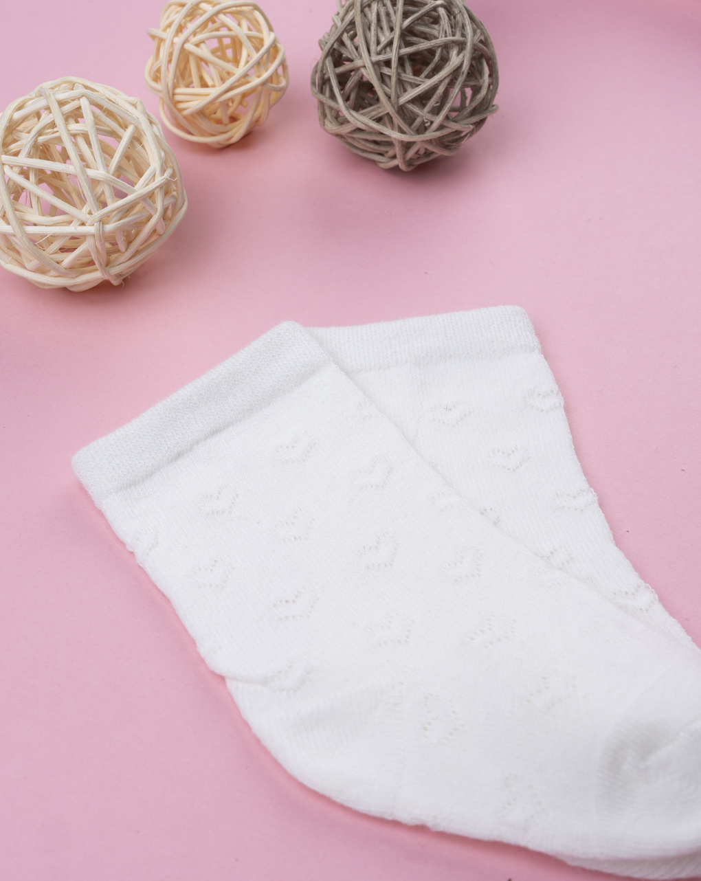 Gambaletto bianco bimba cuori