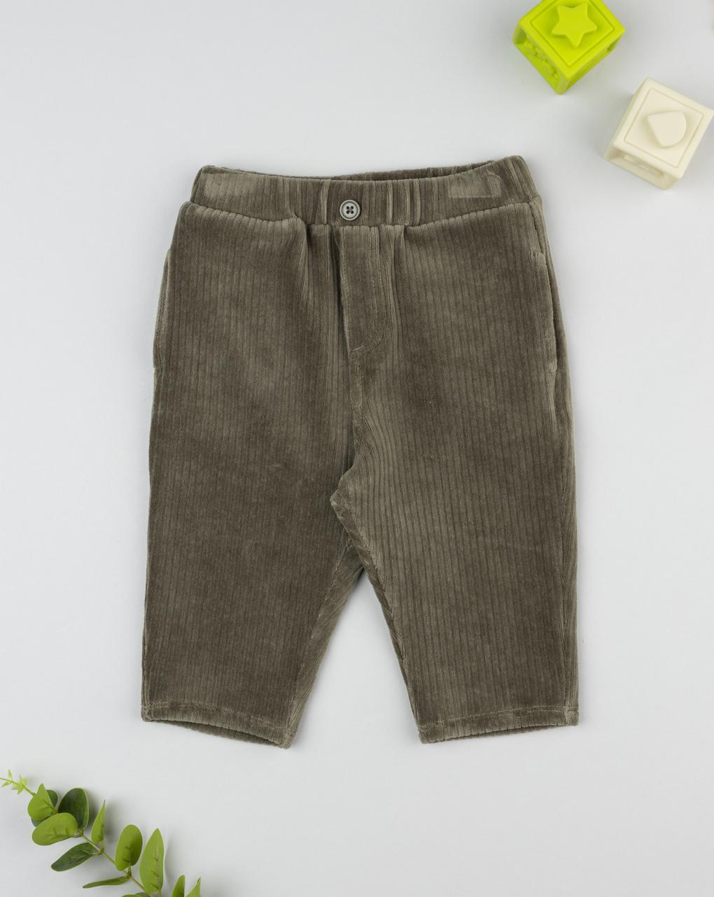 Pantaloni velour bimbo verde