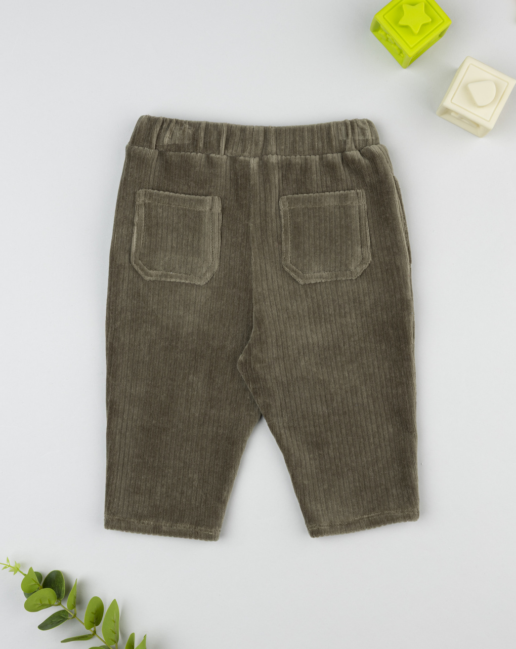 Pantaloni velour bimbo verde