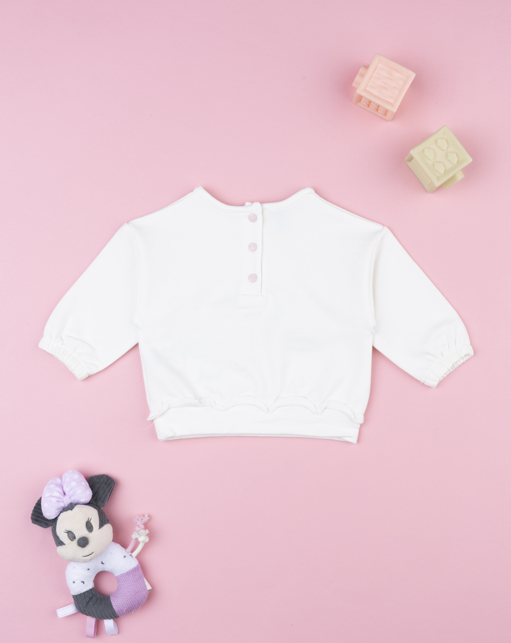 Felpa bianca girocollo bimba minnie