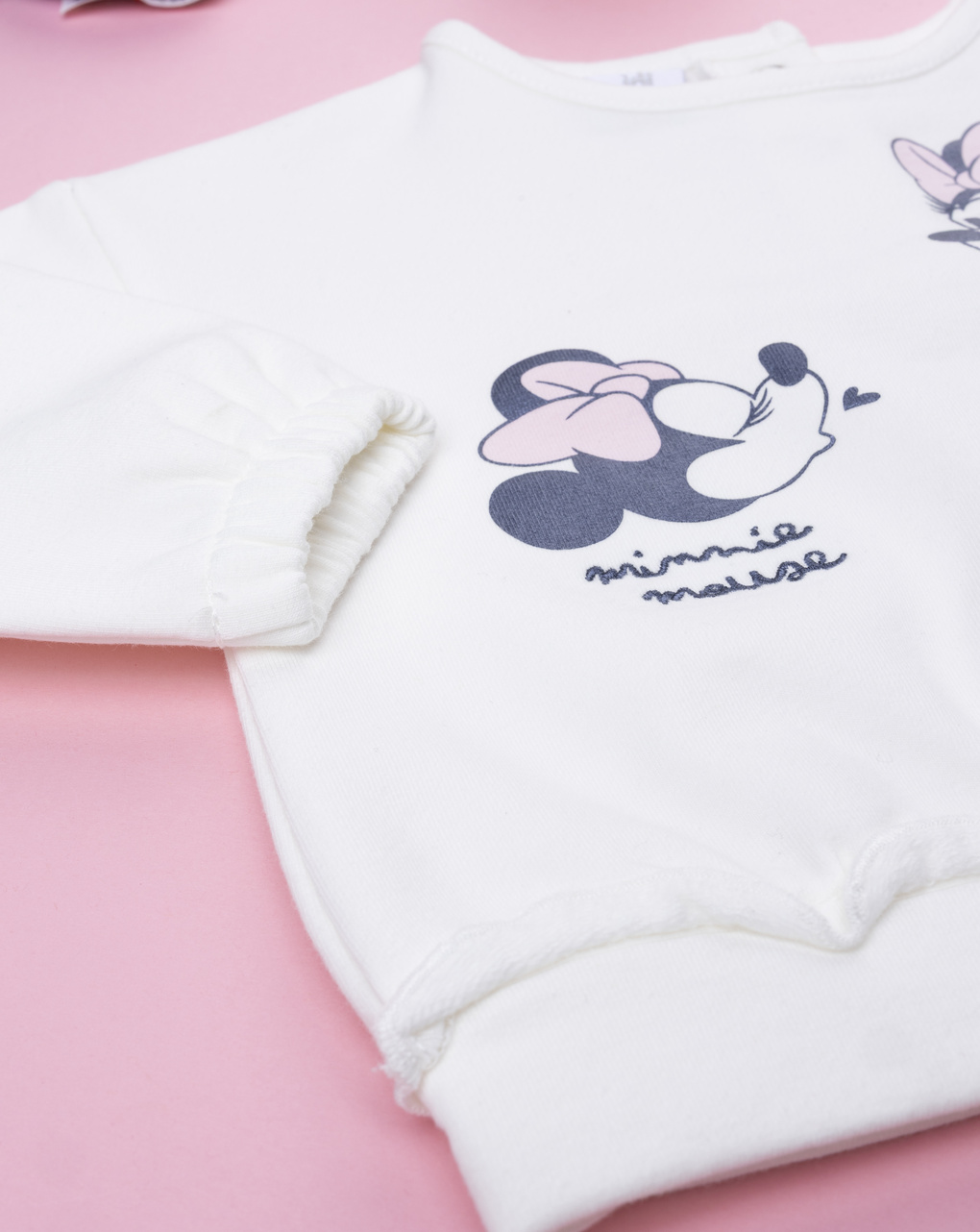 Felpa bianca girocollo bimba minnie