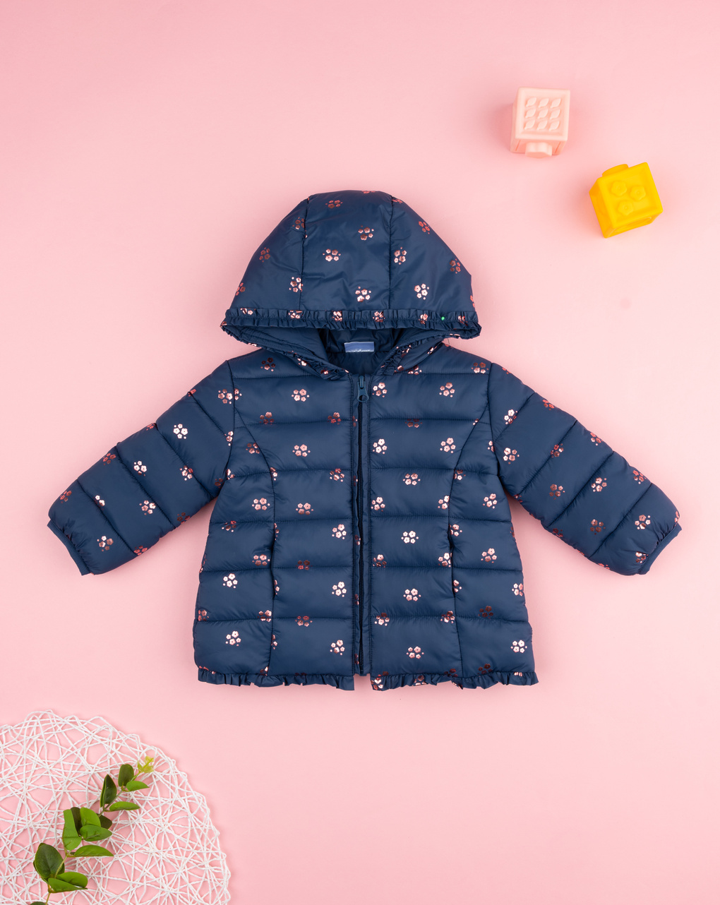 Giacca bimba blu allover