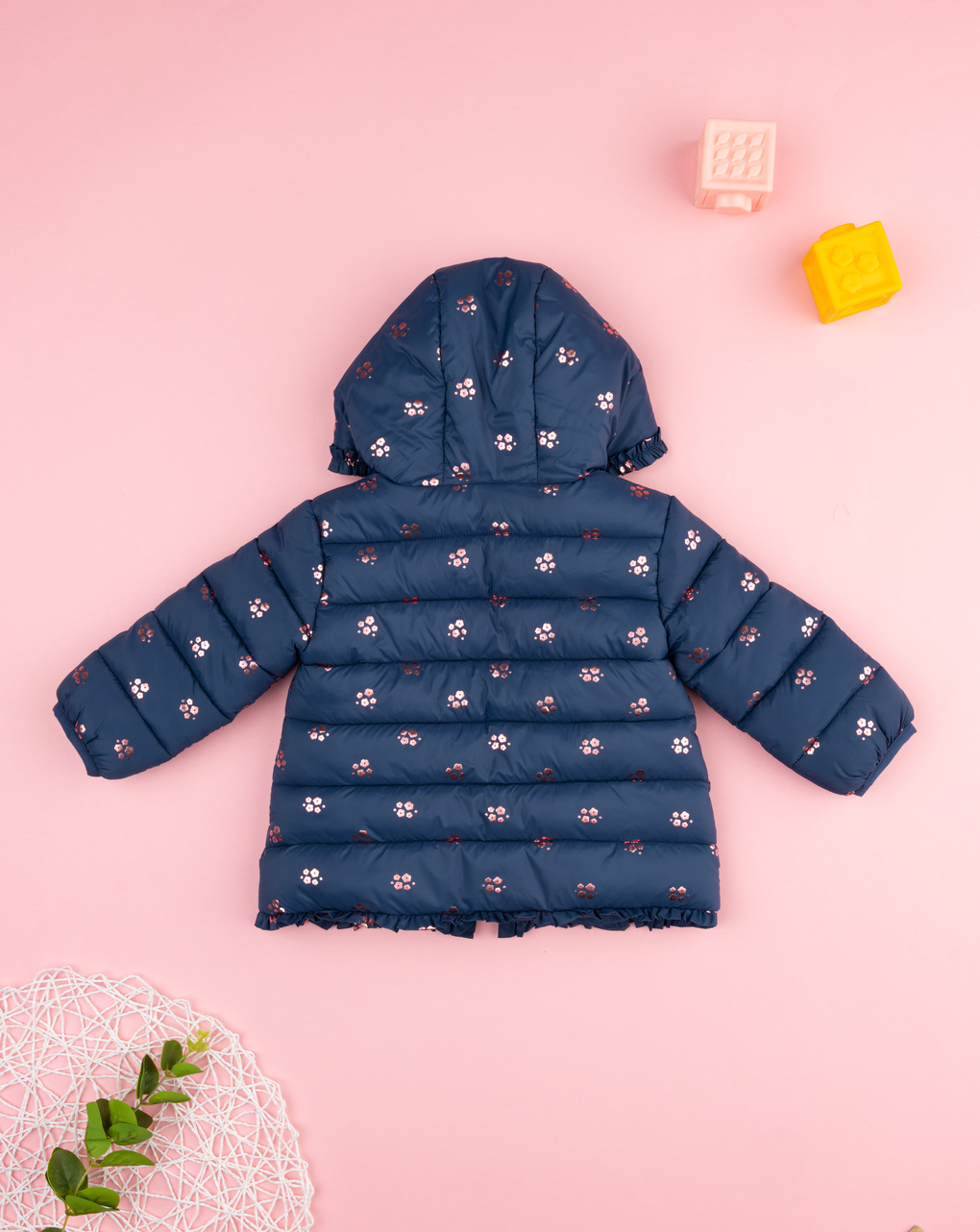 Giacca bimba blu allover