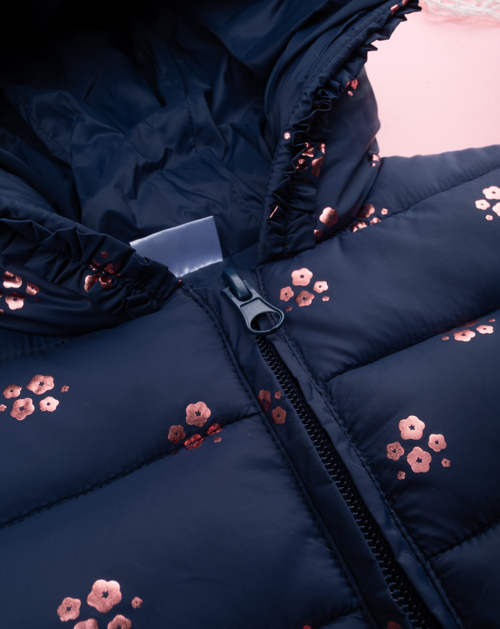 Giacca bimba blu allover