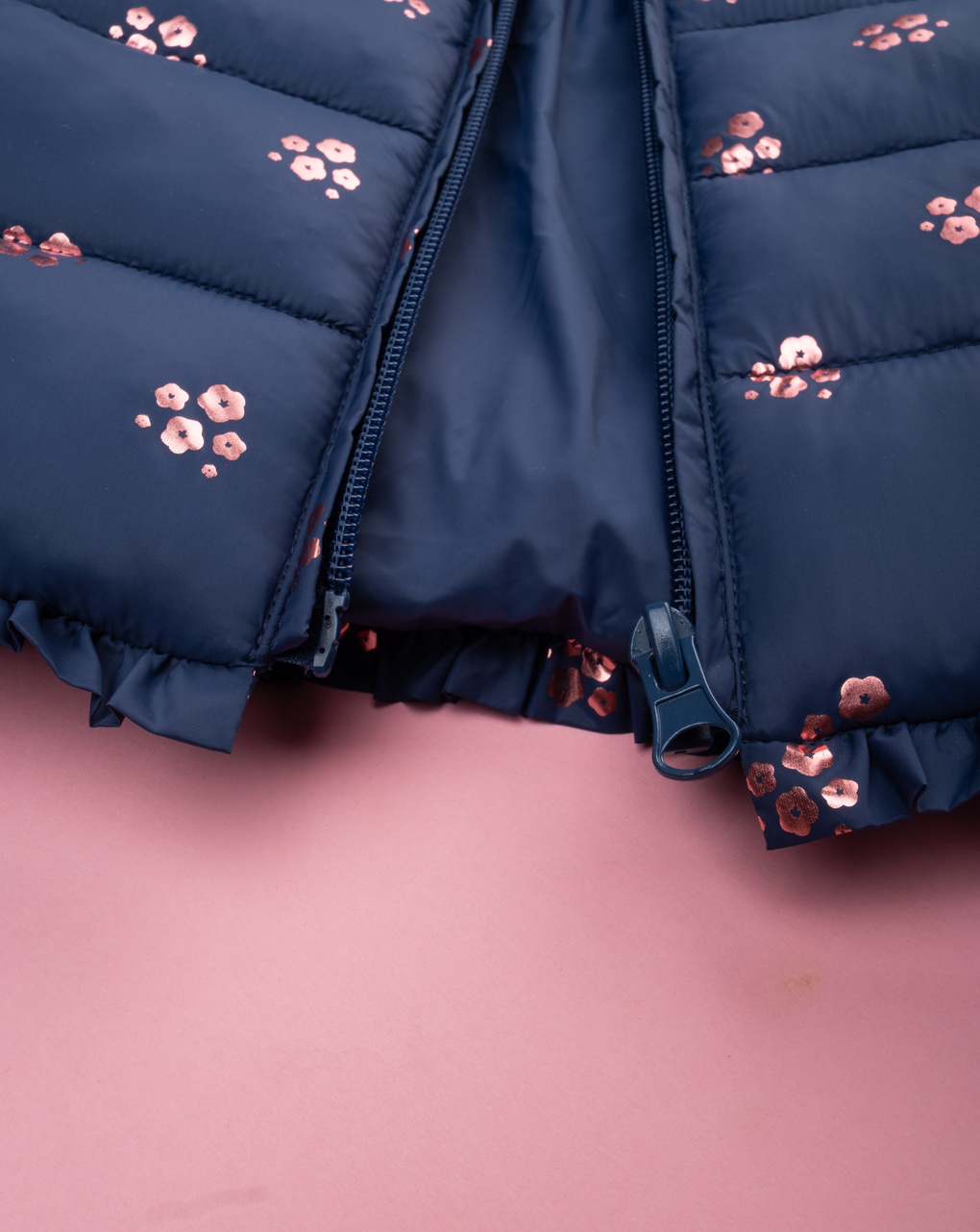 Giacca bimba blu allover