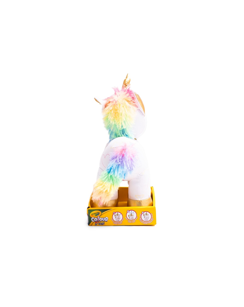 Peluche unicorno colorabile con 3 pennarelli - 25 cm- 3+ - crayola