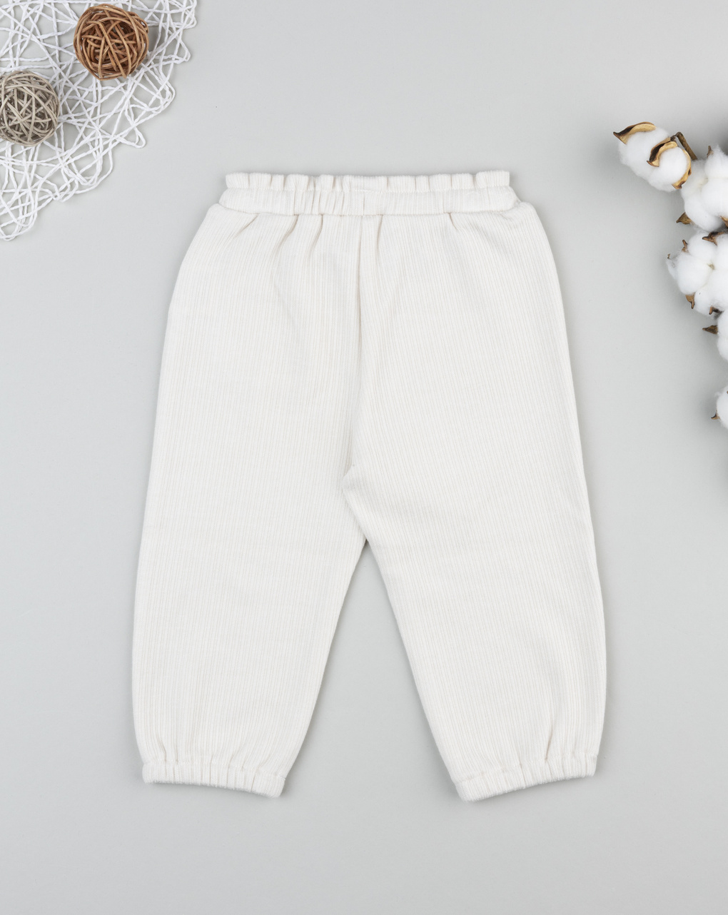 Pantalone bimba bianco a coste