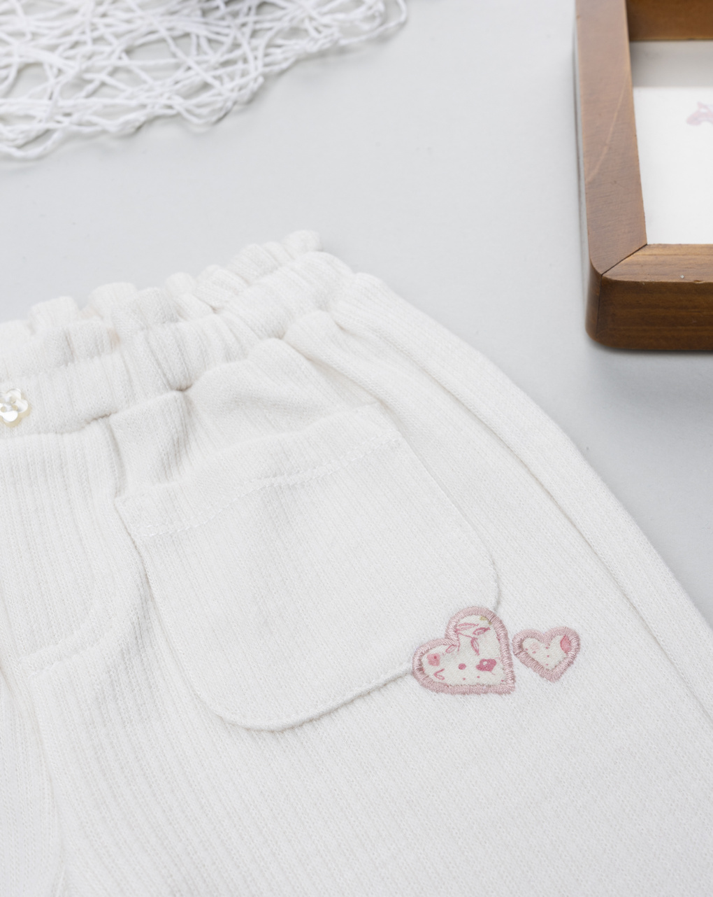Pantalone bimba bianco a coste