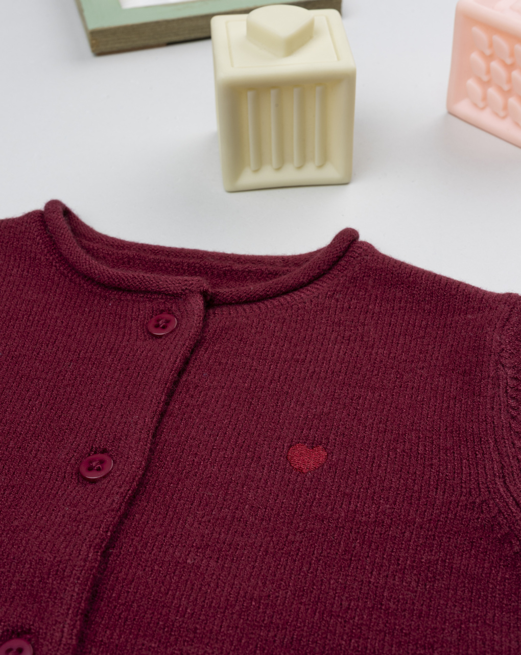 Cardigan bimba bordeaux cuore