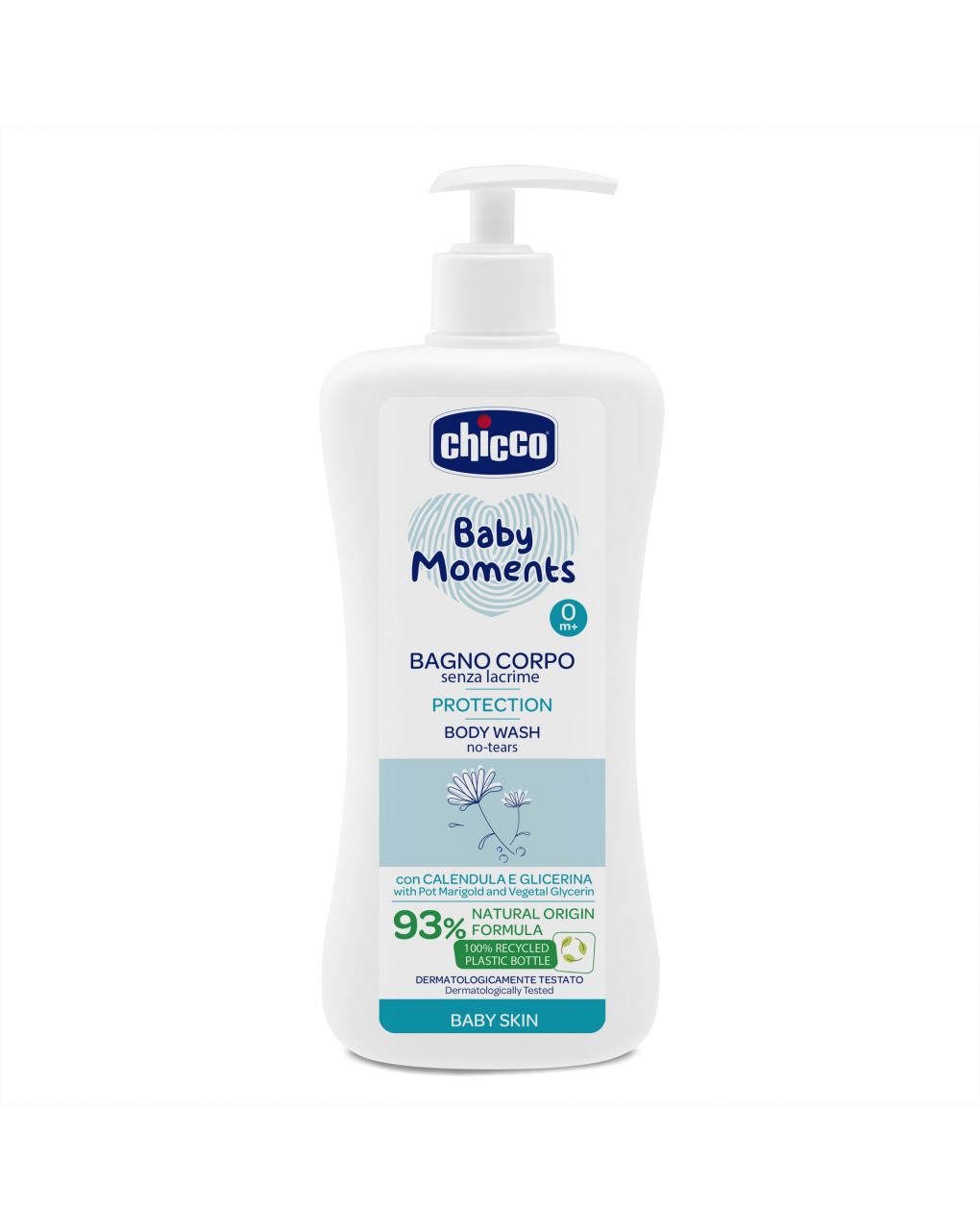 Bagno corpo protezione baby moments senza lacrime chicco baby skin 750 ml - chicco