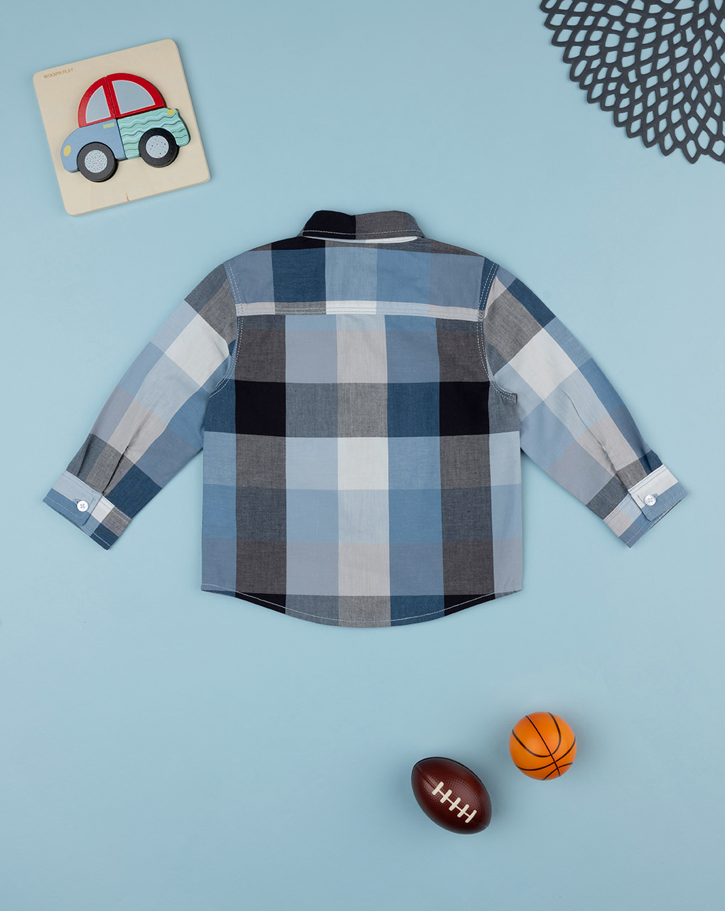 Camicia scozzese bimbo blu