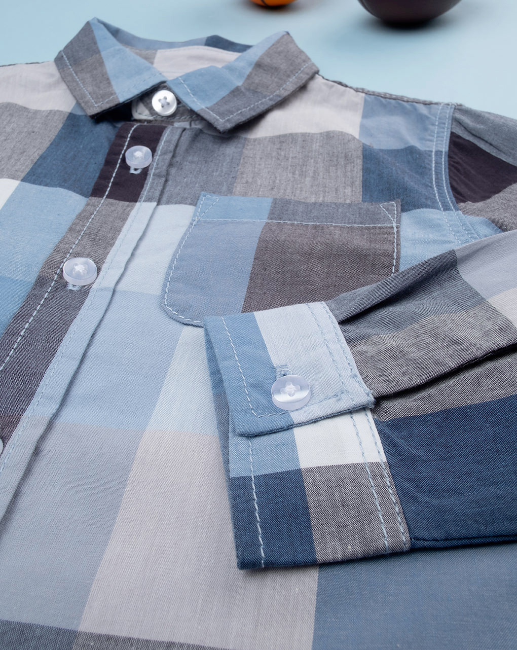 Camicia scozzese bimbo blu