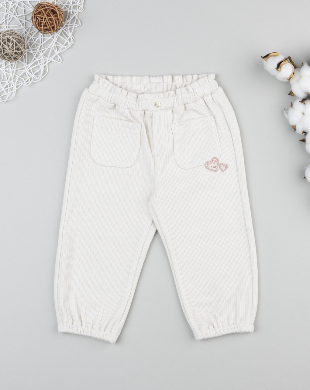 Pantalone bimba bianco a coste