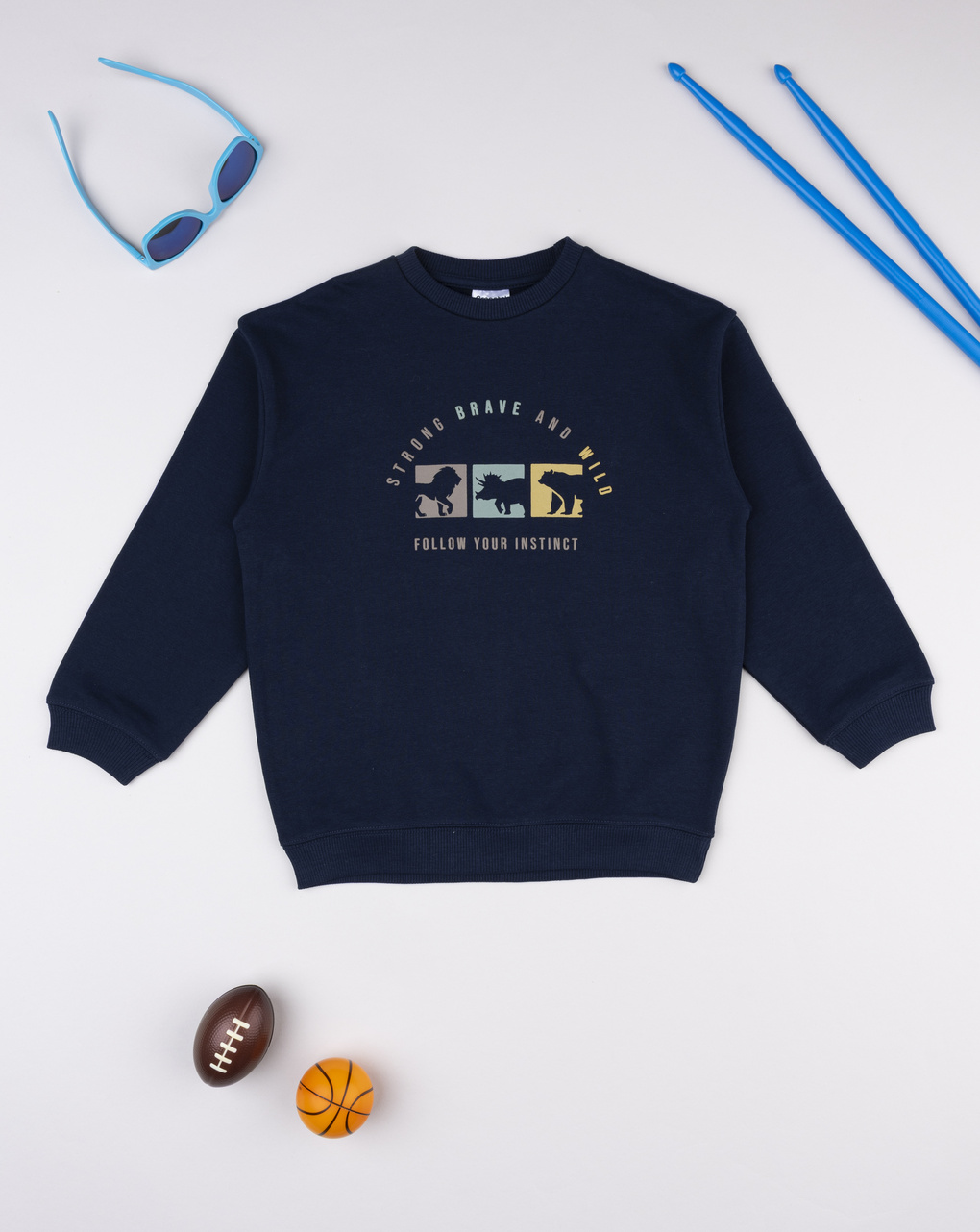 Felpa bimbo blu stampa dinosauri