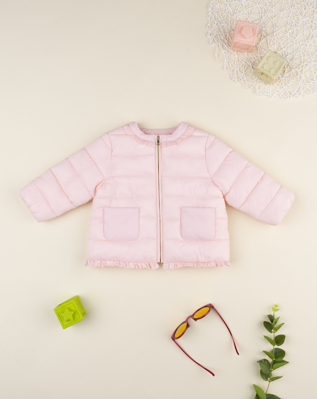 Giacca trapuntata bimba rosa