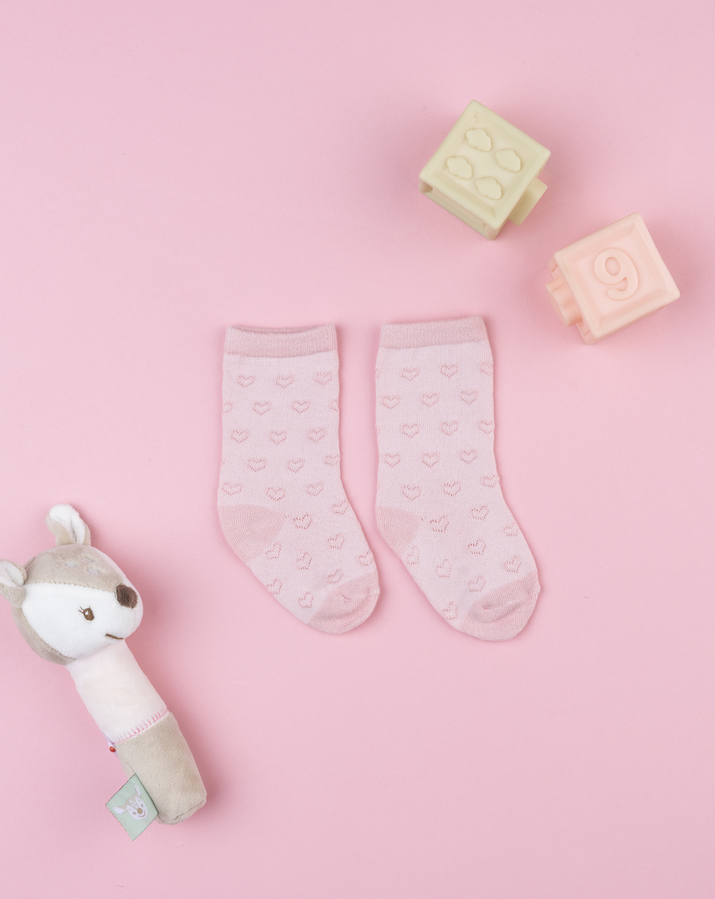 Calze bimba cuori rosa
