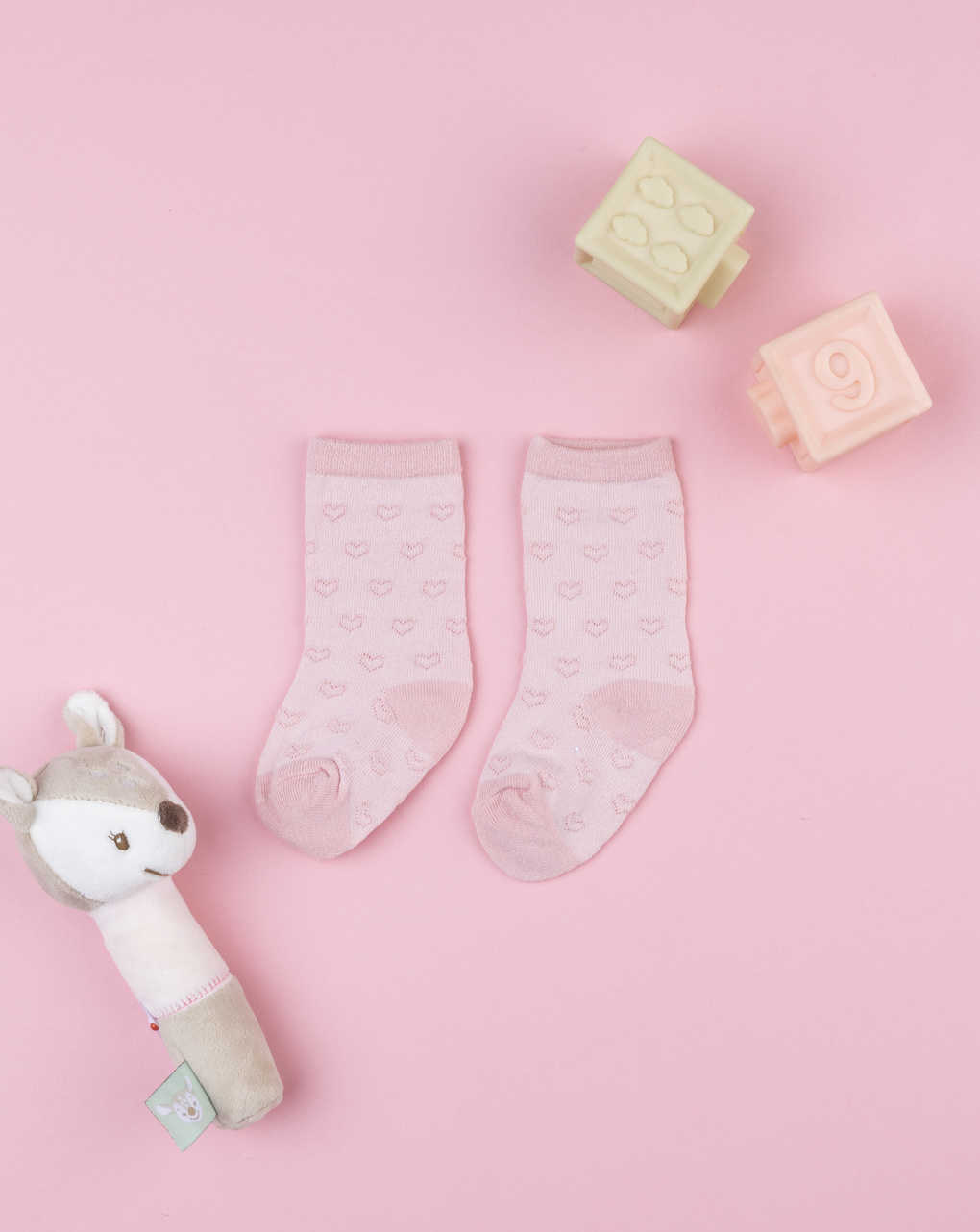 Calze bimba cuori rosa