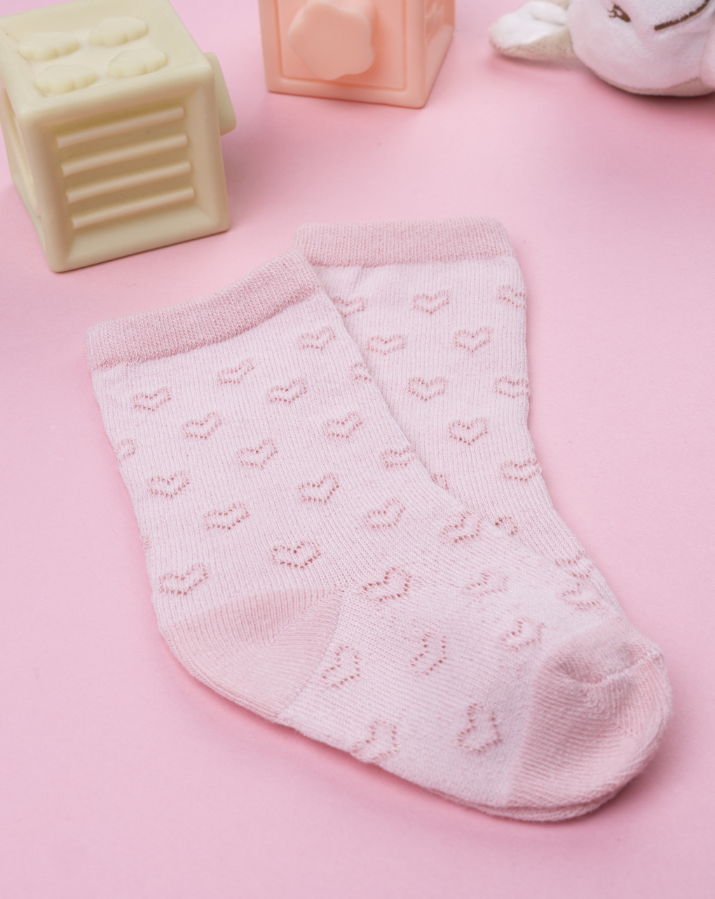 Calze bimba cuori rosa