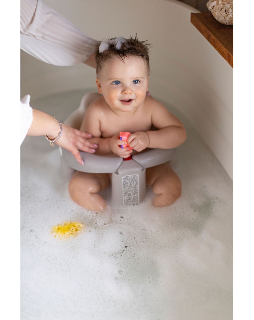 Anello da bagno apribile per bagnetto. crab azzurro - ok baby