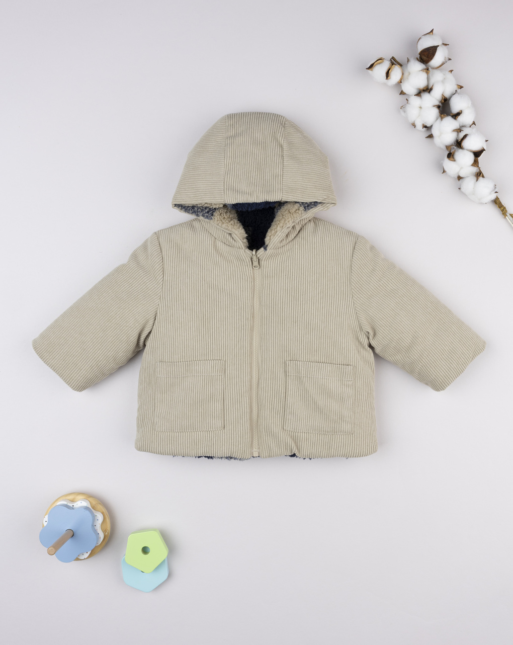 Giacca reversibile bimbo beige