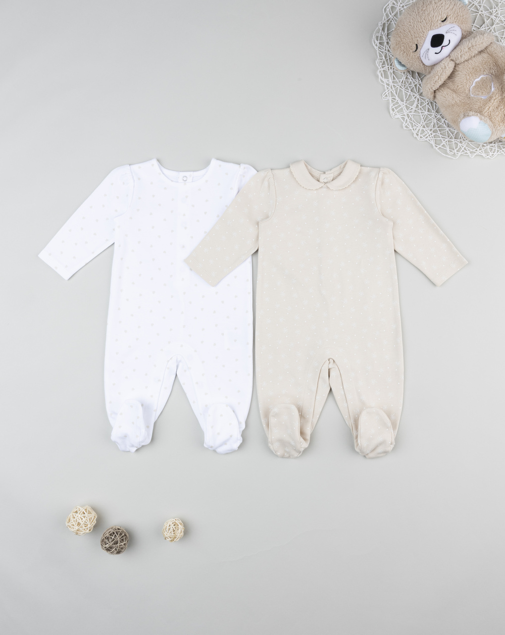 Pack 2 tutine neonata interlock allover