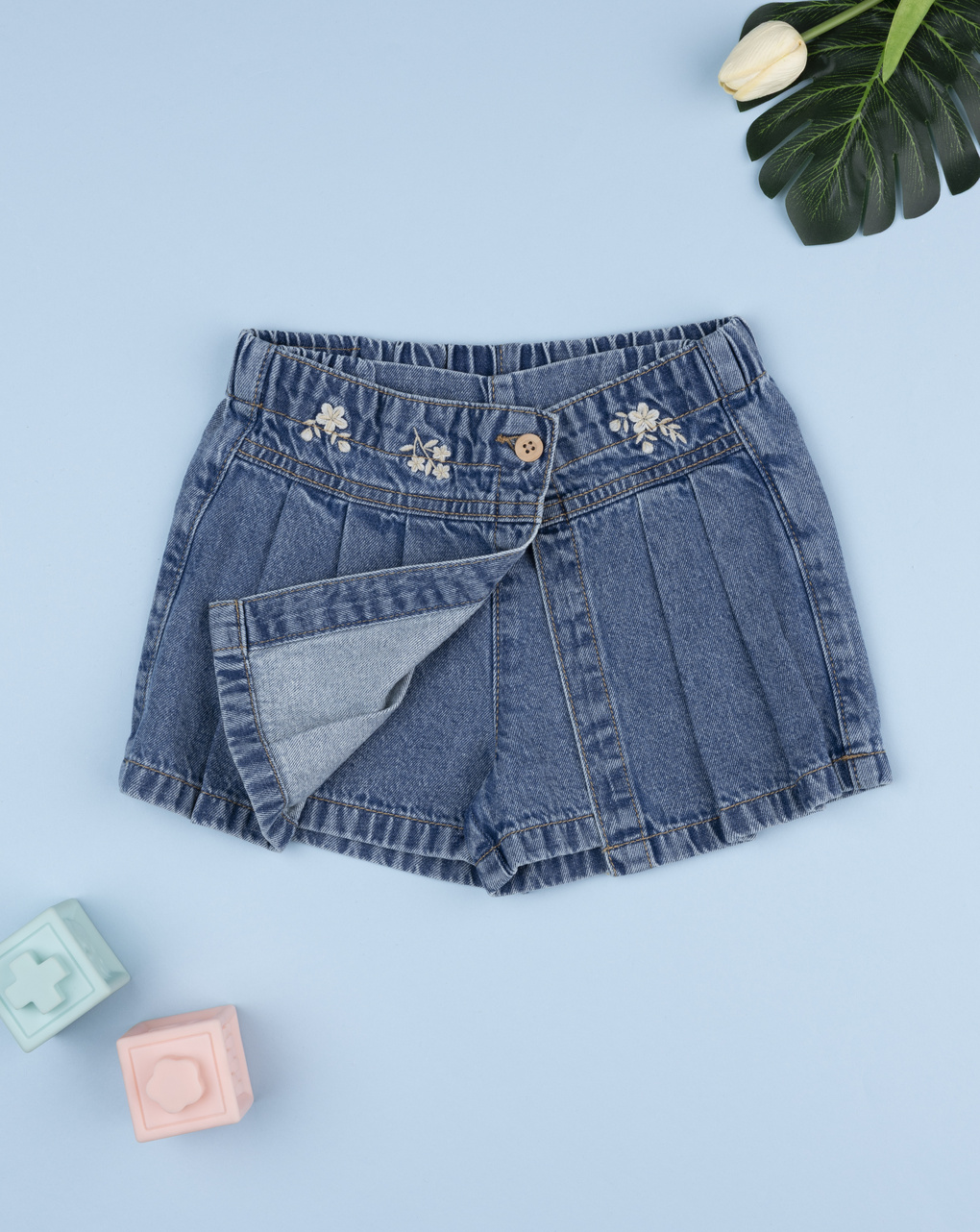 Pantagonna denim bimba fiori