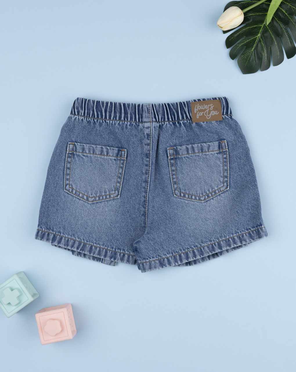 Pantagonna denim bimba fiori