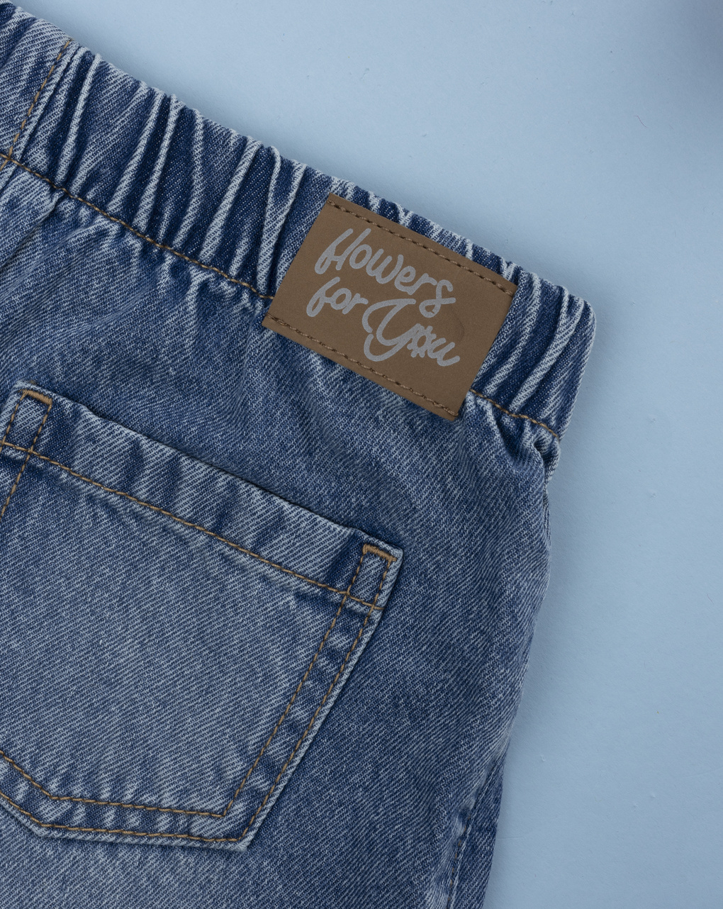 Pantagonna denim bimba fiori