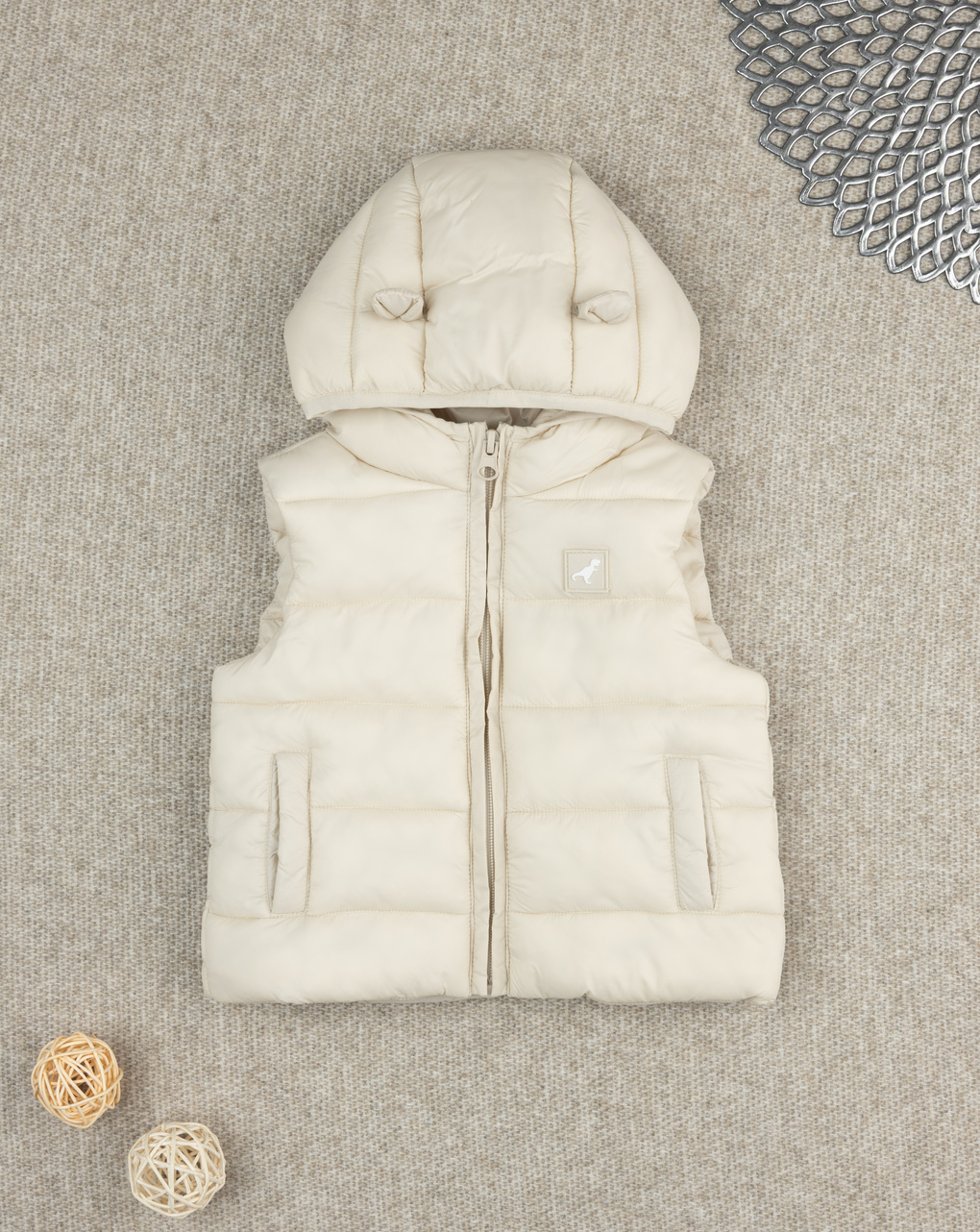 Gilet bimbo bianco nylon riciclato