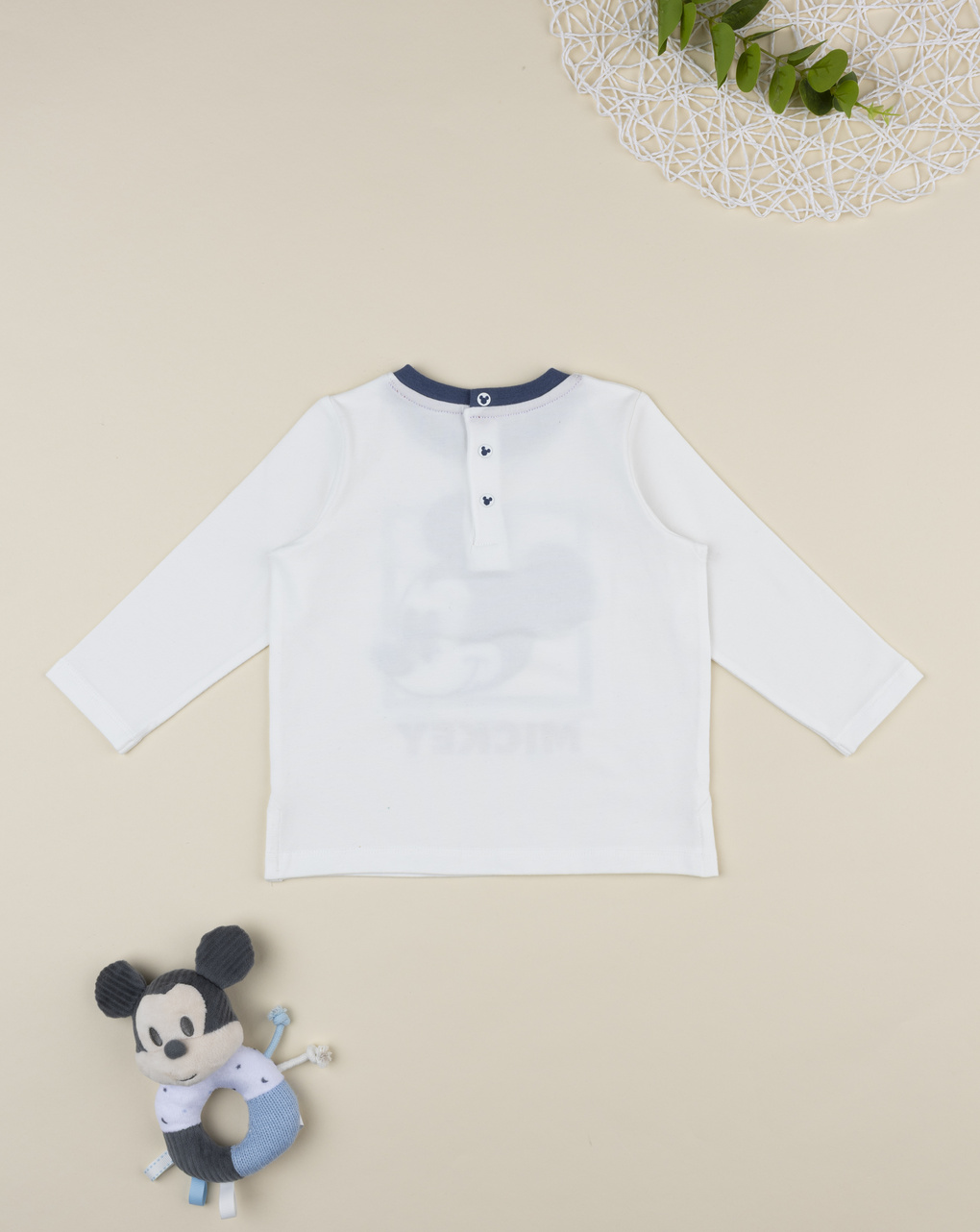 T-shirt bimbo mickey mouse bianca/blu