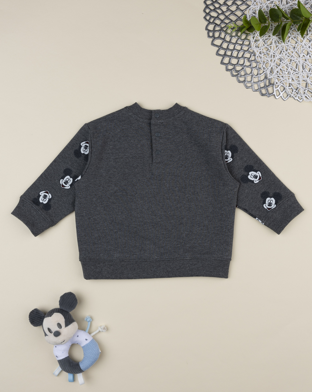 Felpa bimbo grigia mickey mouse