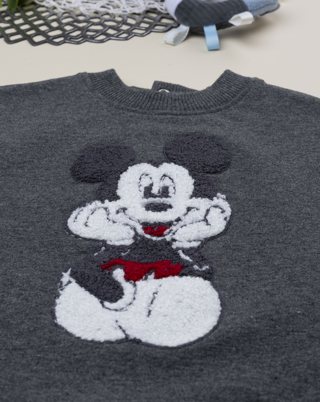 Felpa bimbo grigia mickey mouse