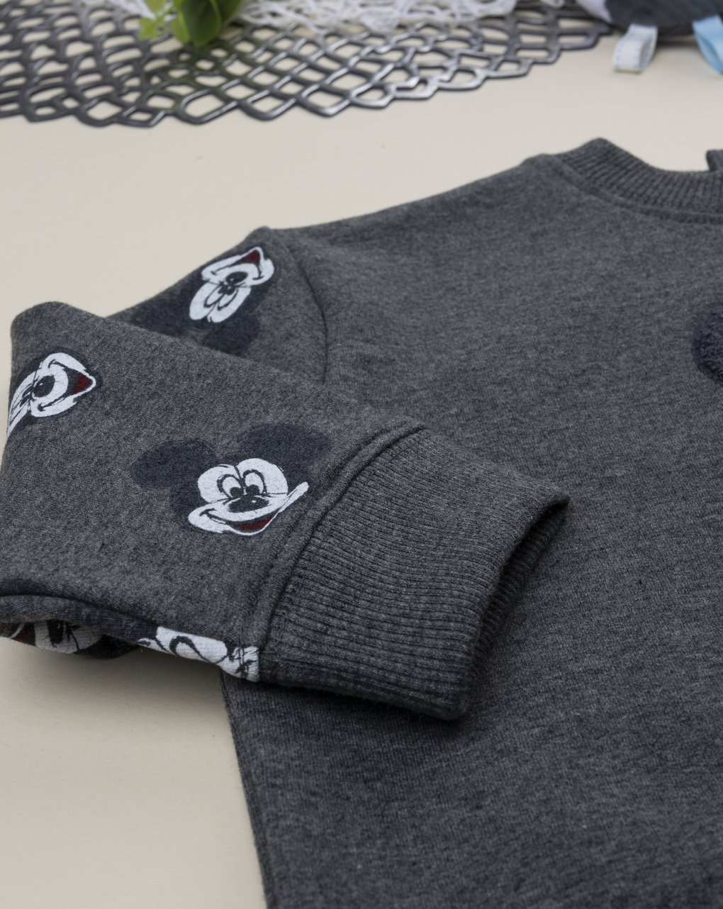 Felpa bimbo grigia mickey mouse