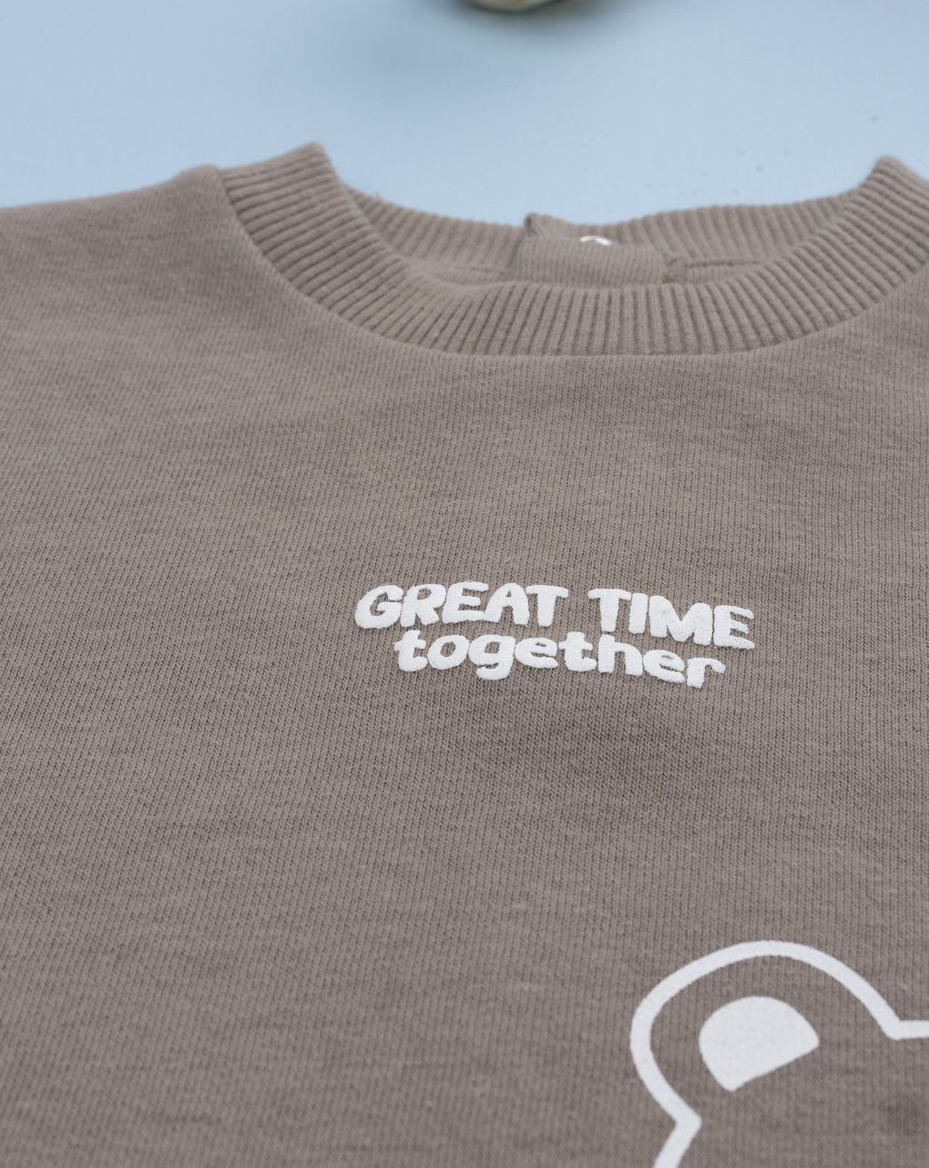 Felpa bimbo marrone stampa animali