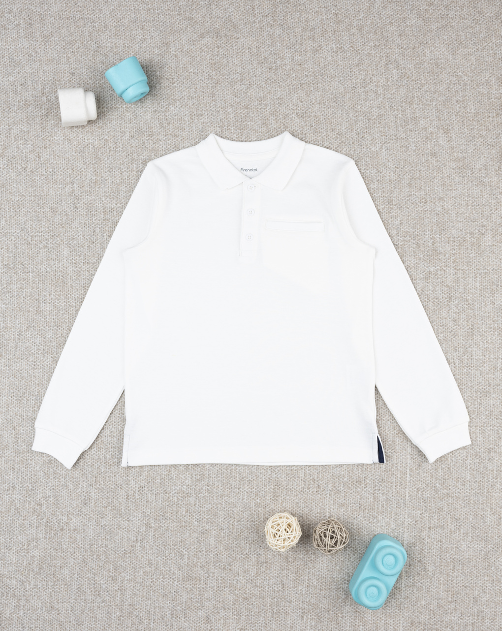 Polo bambino bianca maniche lunghe