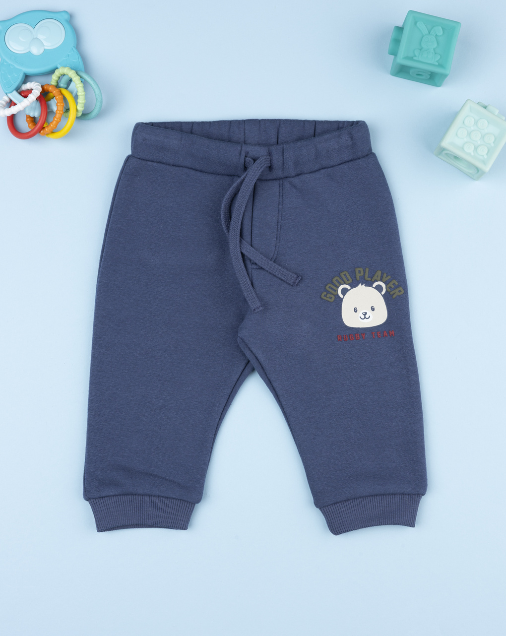 Pantalone felpato blu bimbo