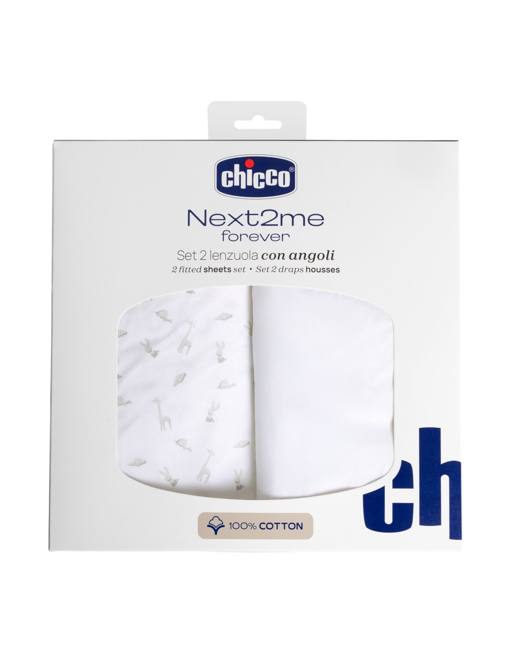 Set lenzuola cotone next2me forever cloud - chicco