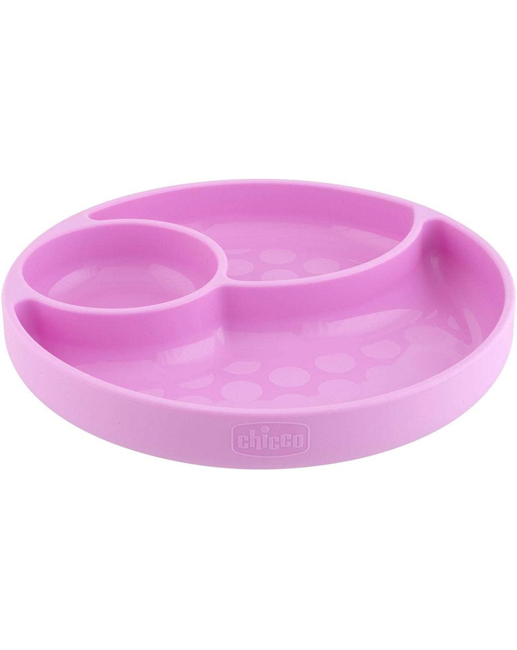 Piatto silicone a scomparti con ventosa 12 mesi + rosa - chicco