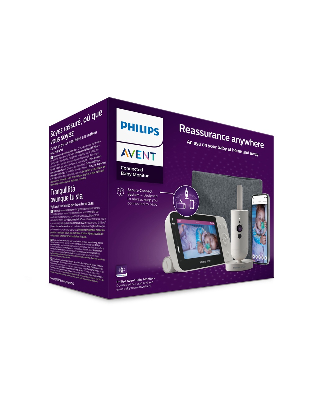 Video baby monitor premium connesso con applicazione - philips avent