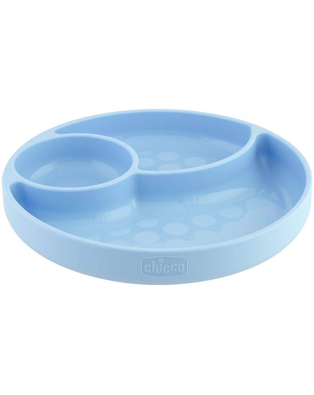 Piatto silicone a scomparti con ventosa 12 mesi + azzurro - chicco
