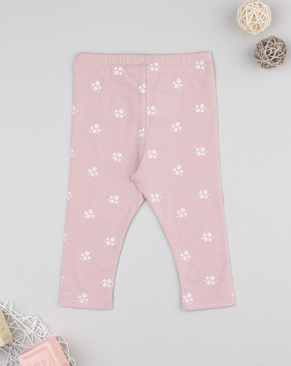 Legging bimba rosa fiori allover