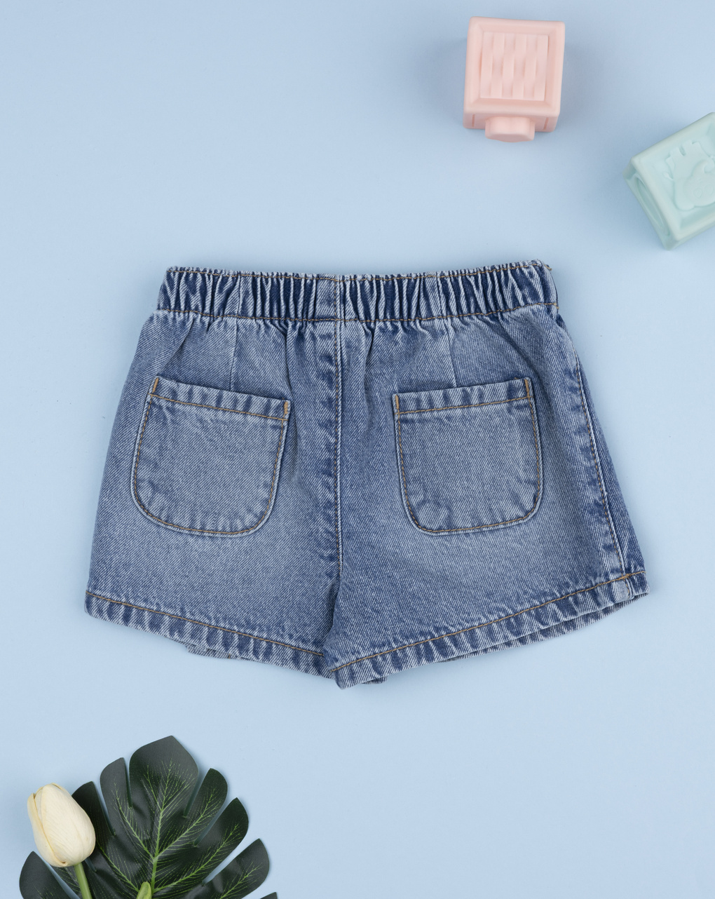 Gonna a pantalone denim bimba fiori