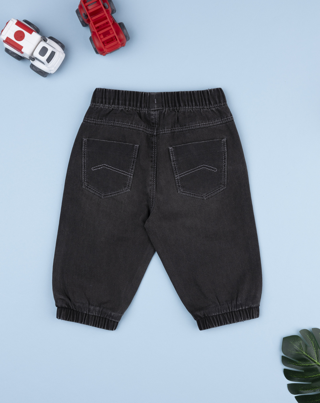 Pantalone denim bimbo grigio