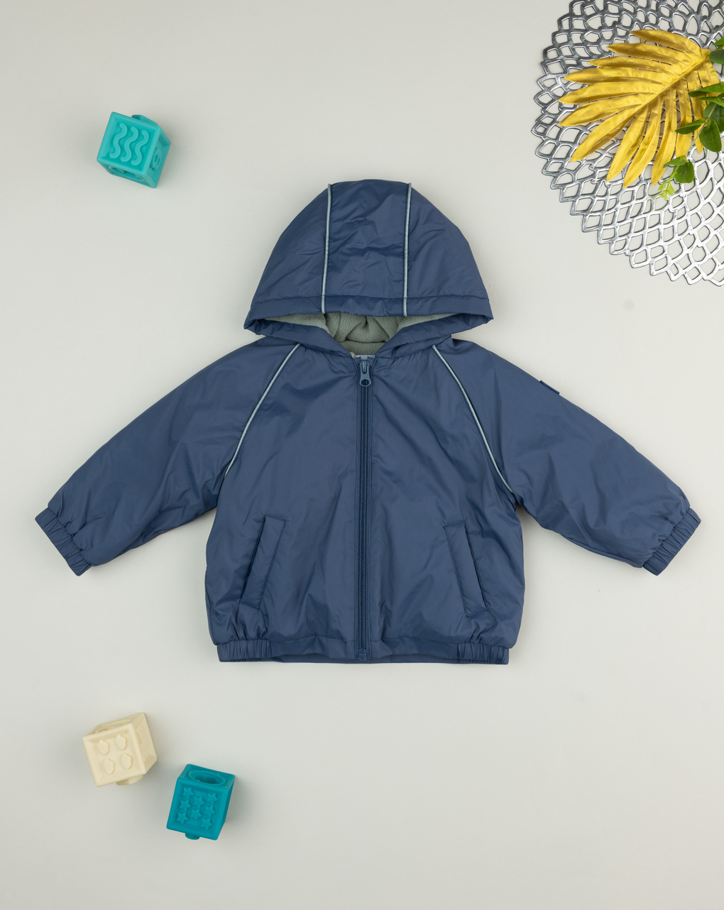 Giubbino bimbo blu materiale riciclato