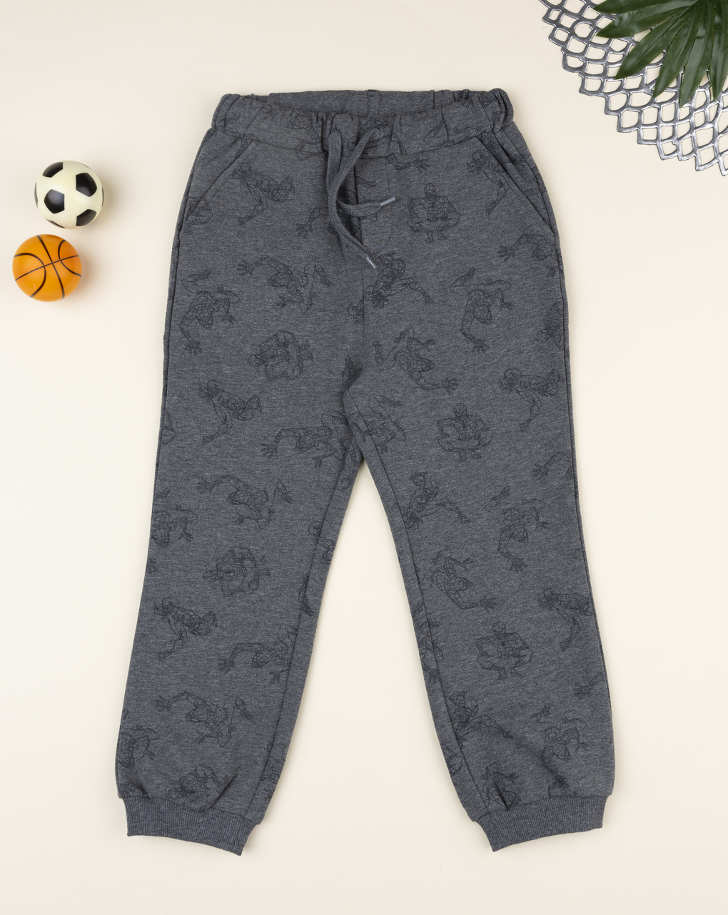 Pantalone bimbo grigio spiderman