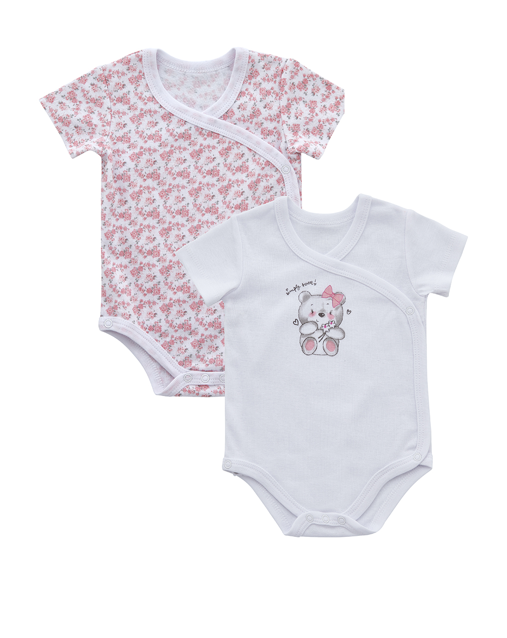 Pack 2 body bianco e rosa chiaro