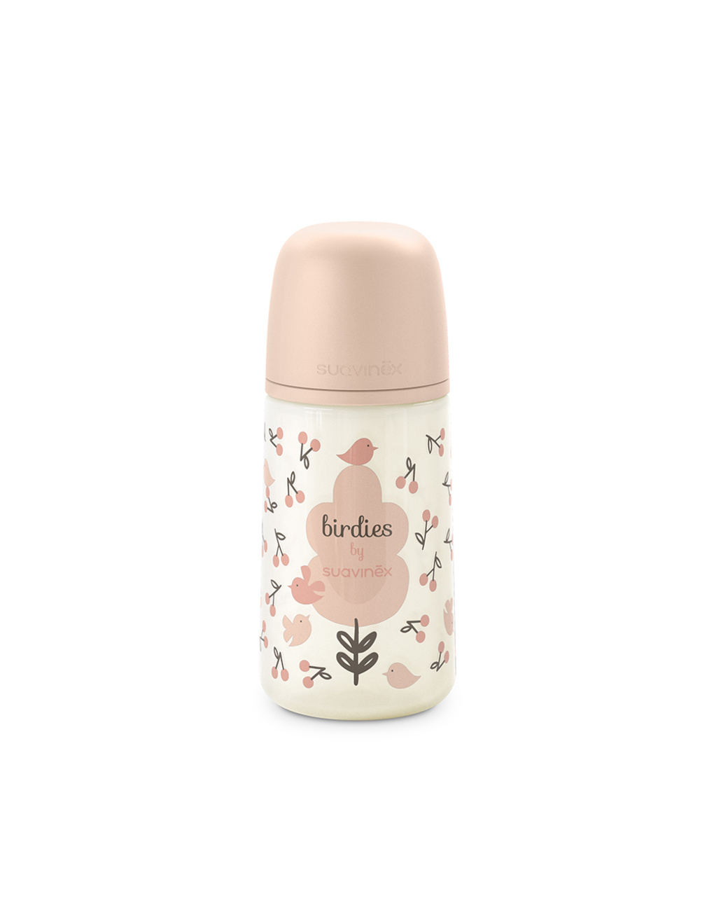 Biberon birdies 270ml sxpro flusso medio +0 mesi rosa - suavinex